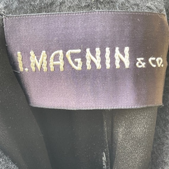 I Magnin Black Vintage Wool Coat Long Swing Jacket 1960s - Picture 8 of 9